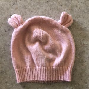 GAP pink baby hat with ears, size 3-6 months